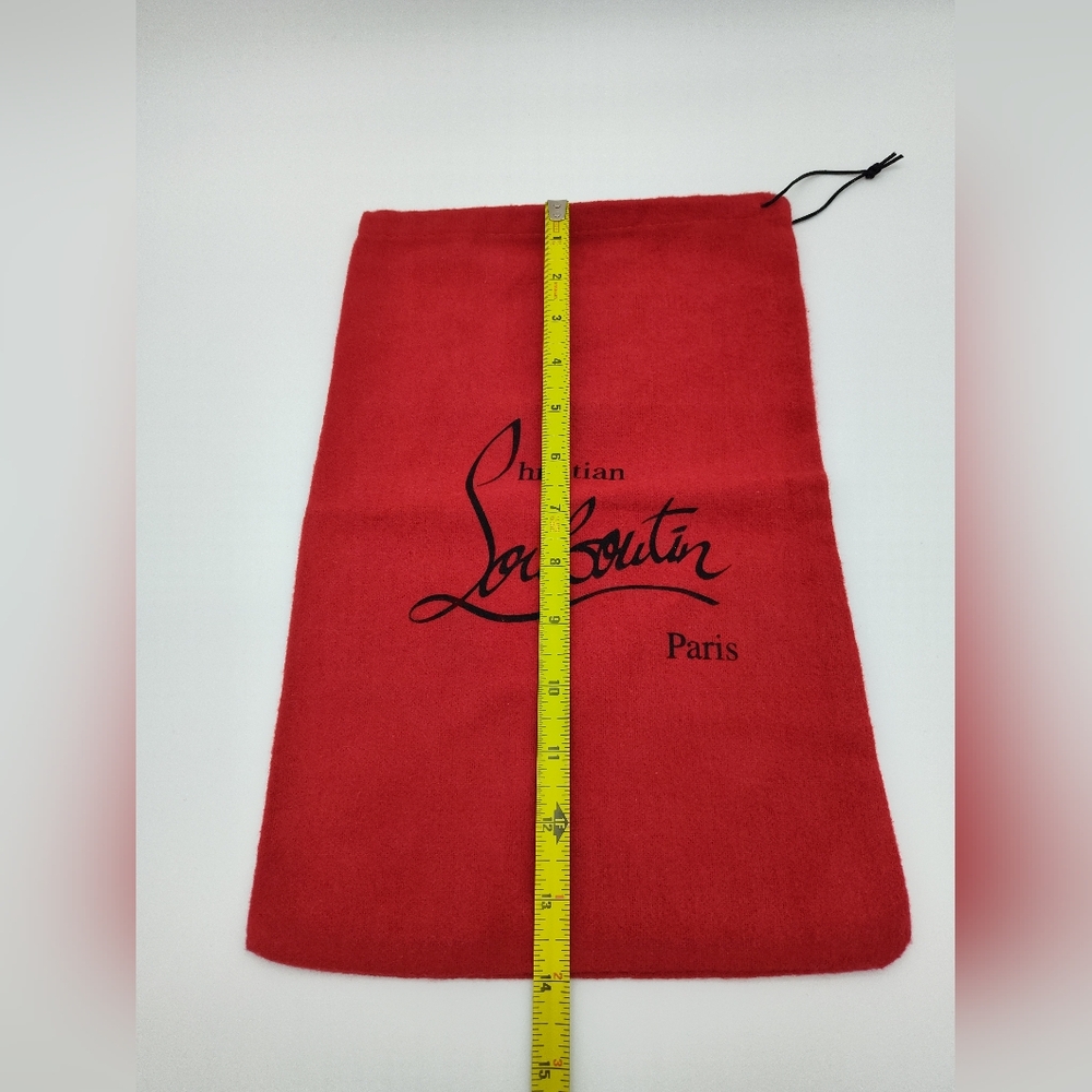 CHRISTIAN LOUBOUTIN Red Drawstring Dust Bag Paris Logo Luxury Storage EUC - Picture 2 of 3